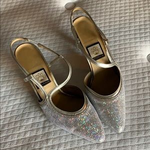Silver sparkle dress shoes